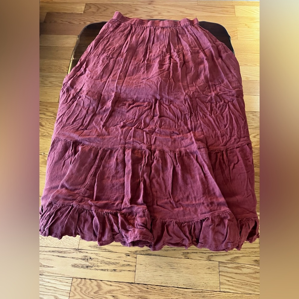 Suzy Shier Burgundy Maxi Skirt